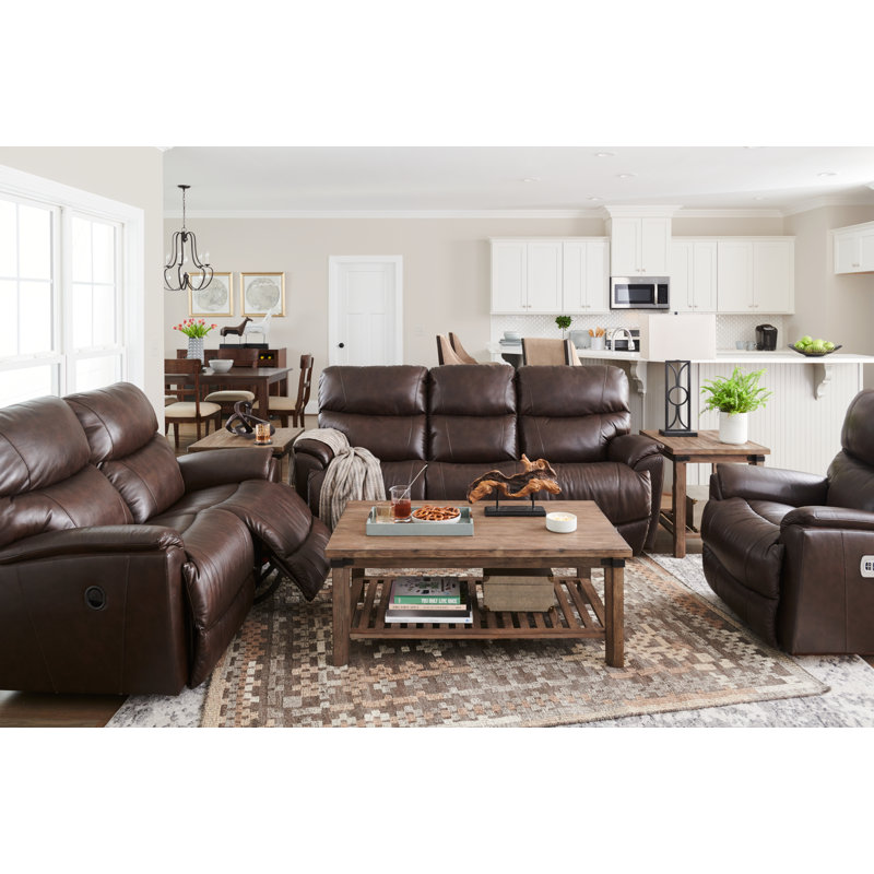 LaZBoy Trouper Leather Match Reclining Sofa Wayfair